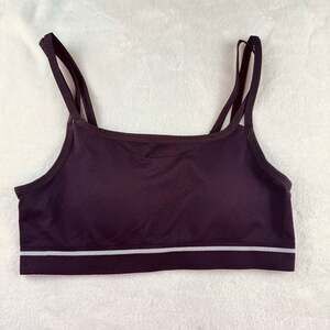 GYMSHARK Seamless Double-Straps Stretch-Woven Sports Bra brown medium